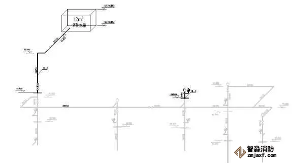 室內(nèi)消火栓給水系統(tǒng)屋頂層系統(tǒng)圖