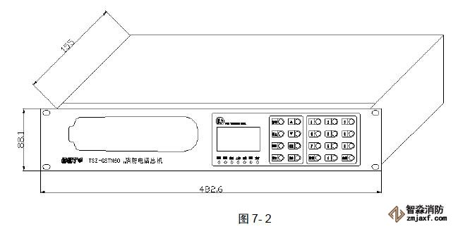 TSZ-GSTN60消防電話總機(jī)外形尺寸圖