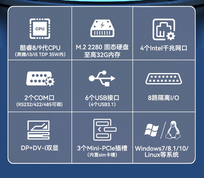 酷睿9代工控機,嵌入式計算機,無風扇工控主機,DTB-3004-H310.jpg