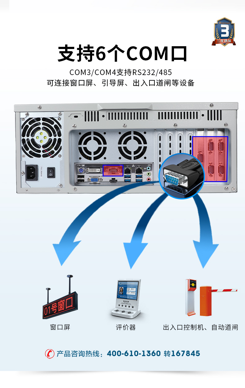 東田雙屏異顯4U工控機,4個PCI工控上位機.jpg